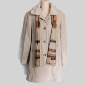 Vintage Alorna Wool Light Tan Peacoat Size Women's Medium